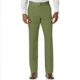 thumbnail image 1 of Stamzod Work Pants for Men Fashion Solid Color Flat Front Straight Dress Pants Officewear Business Casual Pants for Men with Pocket Army Green XL, 1 of 8