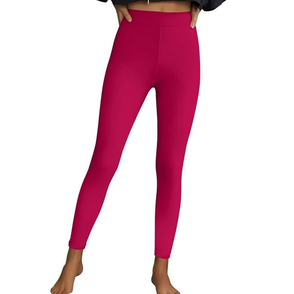 Stamzod Workout Leggings for Women Casual Slim Fit Yoga Pants Women High Waisted Gym Leggings Hot Pink S