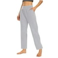 thumbnail image 1 of Stamzod Yoga Pants with Pockets for Women Summer Solid Color Stretch Waist Trousers Casual Loose Workout Pants Women Clothing on Clearance Gray XXL, 1 of 7