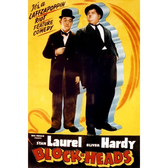 Stan Laurel and Oliver Hardy in Block-Heads classic full length pose 24x36 Poster