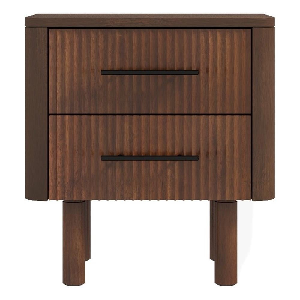 Stan Mid Century Nightstands for Living Room, Solid Wood Walnut Bed ...