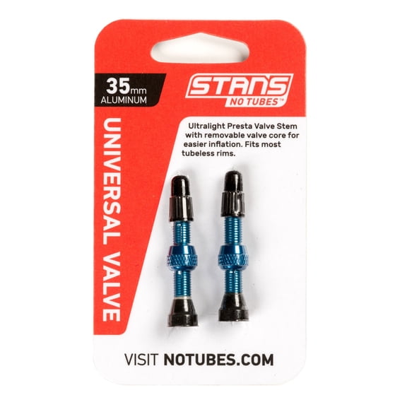 Stan's NoTubes Alloy Tubeless Valve Stem - Pair 35mm Blue