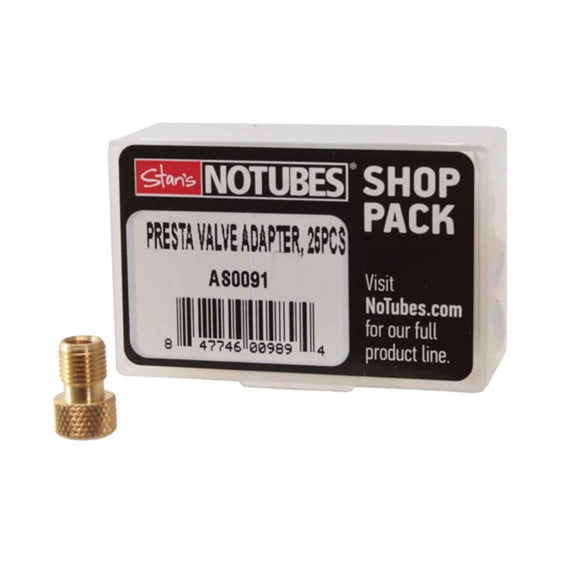 Stan's Presta valve adapter, brass - 25/box - AS0091