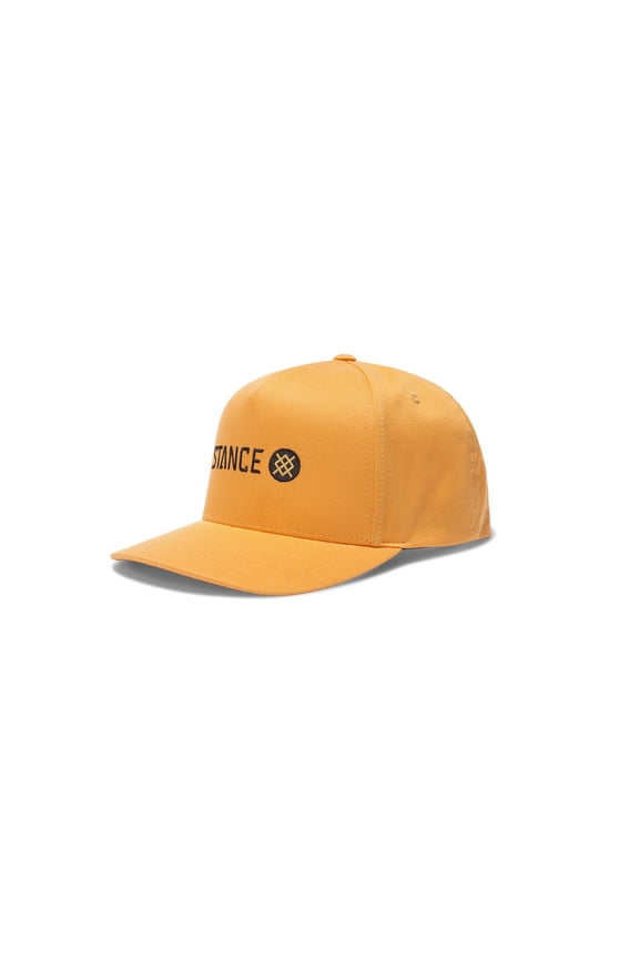 6 Panel Mens Snapback Curved Peak Cap ~ Icon tangerine