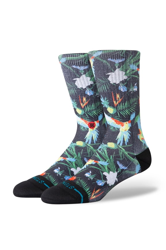 Bird Cage Crew Socks Black in size US 9 - 13