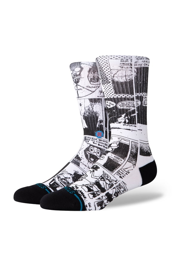 De La Soul The Sleeve Crew Socks Black/White in size US 9 - 13