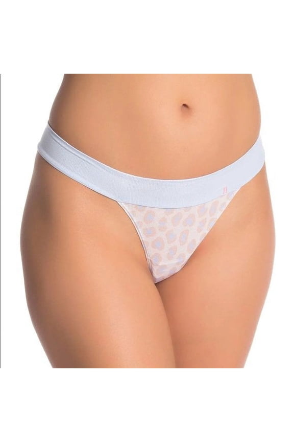 Follow Me Feline Wide Side Thong Cheetah Blue W002B18FOL Wmn's Sz S (4-6)