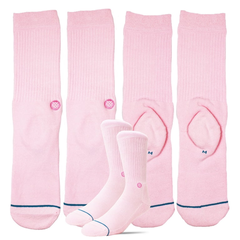 Stance Icon Pink Sports Socks, Combed Cotton, Athletic Ribbed with Arch ...