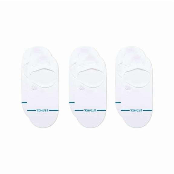 Stance Icon Solid Color Cotton NO SHOW Socks, White - 3-PACK (M)