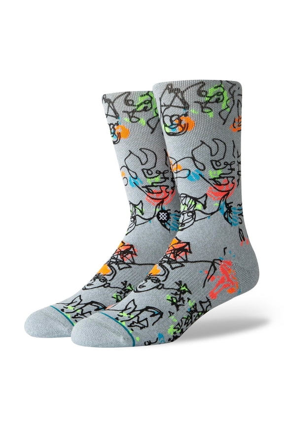 Kids x Gregory Siff (2 Pack) Electric Slide Quarter Height Socks Heather Grey M358C19ELE Sz Large (YOUTH / KIDS)
