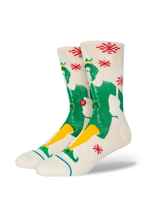 Men's Crew Socks ~ BUDDY THE ELF off white (M)