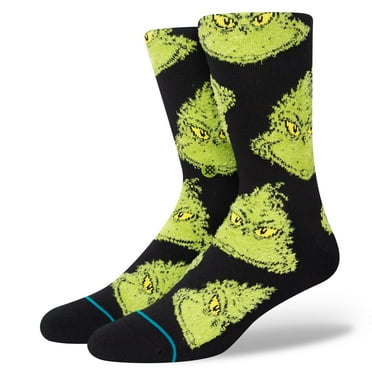 Stance Men's Crew Socks ~ MEAN ONE GRINCH black (L)