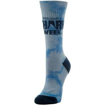 Stance Mens BLU Unisex  Shark Week Crew Socks MD Blue