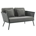 thumbnail image 1 of Modway Stance Outdoor Patio Aluminum Loveseat in Gray Charcoal, 1 of 7