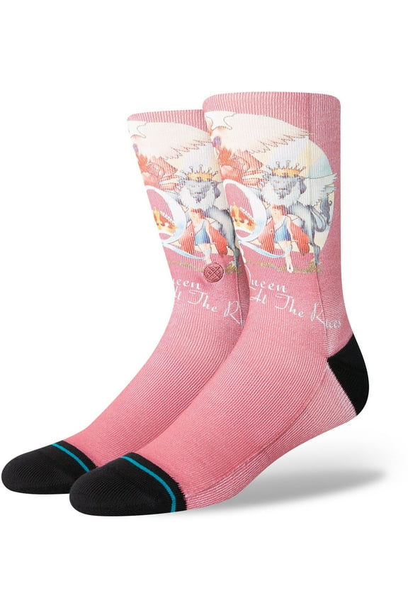 Queen Races Crew Socks Dusty Rose men in size US 9 - 13