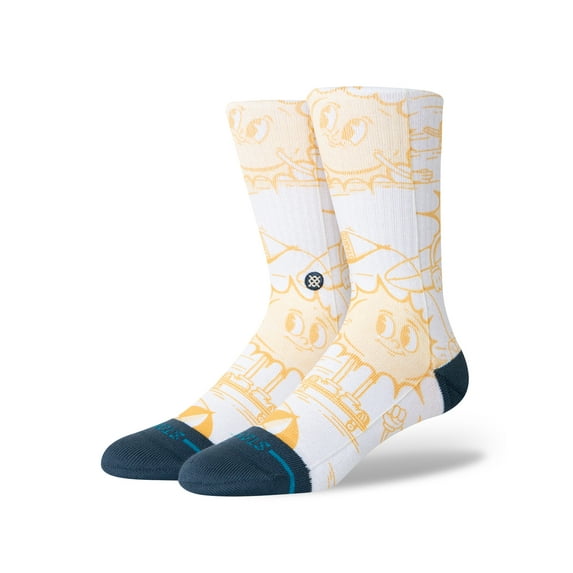 Stance Sonnys Crew Socks Yellow in size US 9 - 13