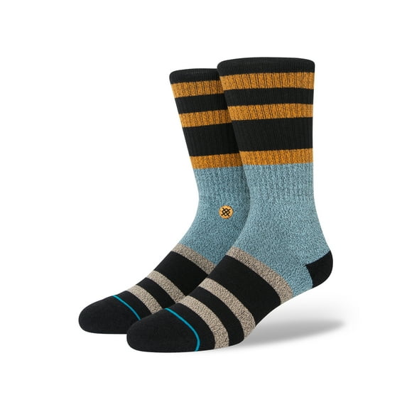 Stance Staggered Crew Socks Washed Black in size US 9 - 13