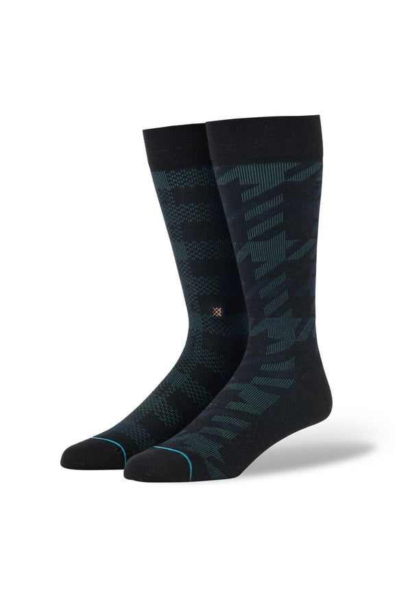 Staples Men's Socks ~ Plaid Out black