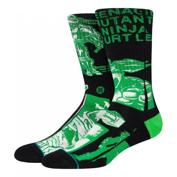 Stance Teenage Mutant Ninja Turtles TMNT Crew Socks Black in size US 6 - 9