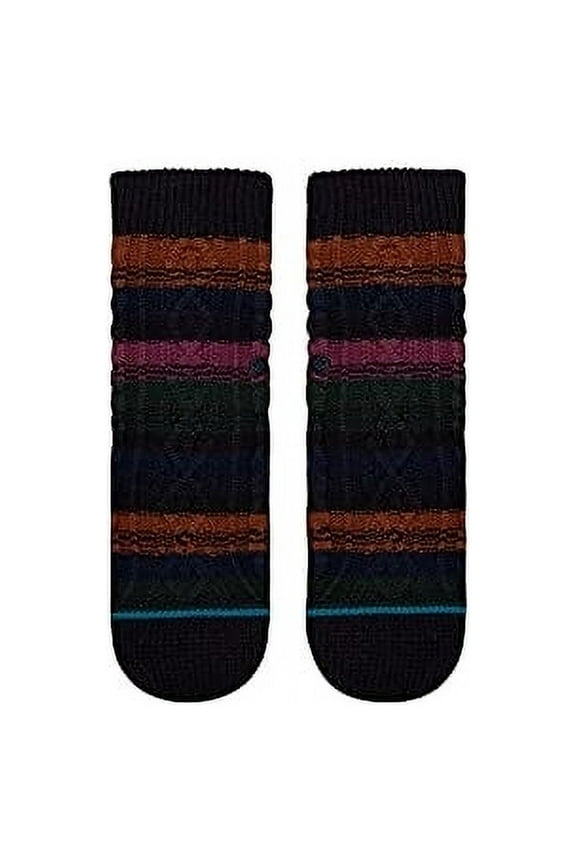 Unisex Toasted Slipper Crew Socks Black Stripe - A549D21TOA-BLK