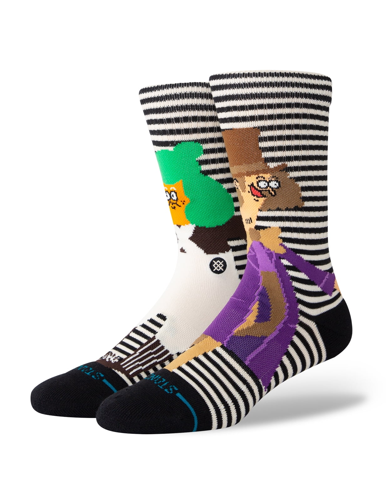 STANCE Willy Wonka Oompa Loompa Crew Socks Black White men in size US 6 - 9