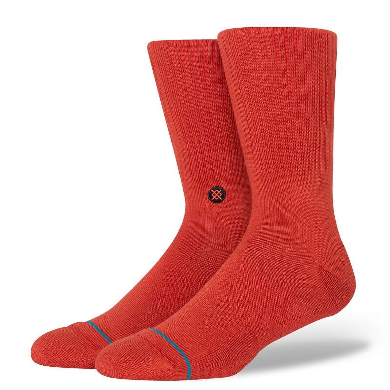 Stance mens Icon Solid Color Cotton Crew Socks (Dark Red, M) - Walmart.com