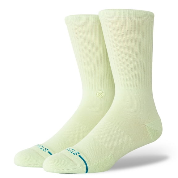 Stance mens Icon Solid Color Cotton Crew Socks (Green Sand, L)