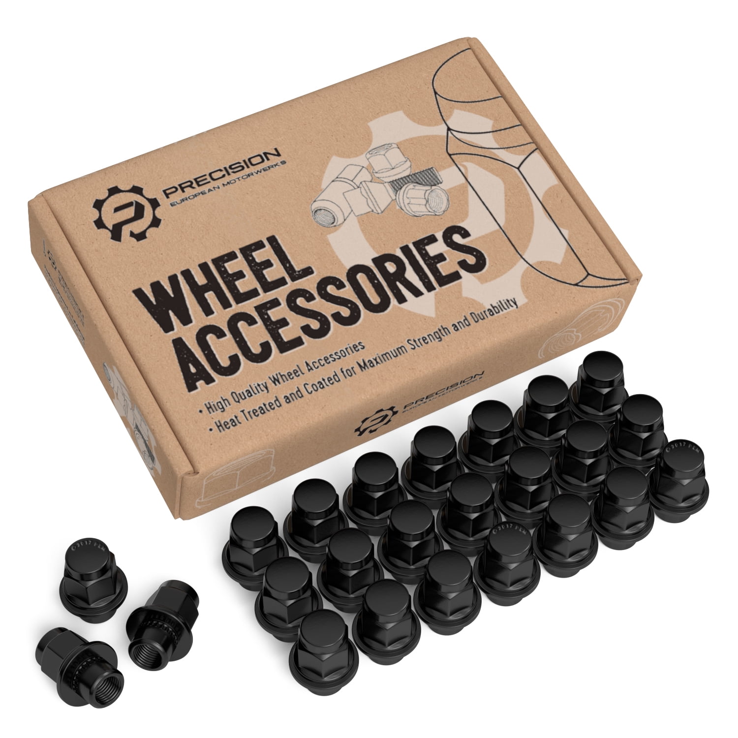 StanceMagic 24pcs Black Mag Style Lug Nuts - 12x1.25 Thread Size - 1.5 inch Length - Installs with 21mm or 13/16 inch Hex Socket - Compatible with 6 Lug Nissan and Infiniti SUV Truck Vehicles