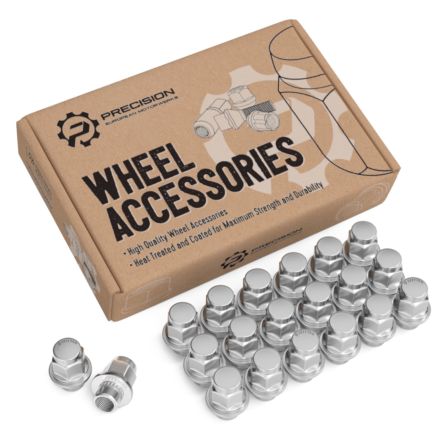 StanceMagic Set of 20pcs Chrome 12x1.25 Closed End Lug Nuts - OEM Mag Washer Style Seat, 1.5 inch Length, 13/16" 21mm Hex - Compatible with Nissan and Infiniti Factory Wheels