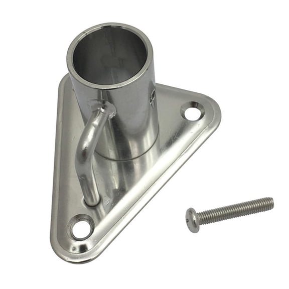 Stanchion Socket, for 1" 25mm Tube with Triangular 16 Stainless Steel 90 Degree for Fishing Boat Replacement