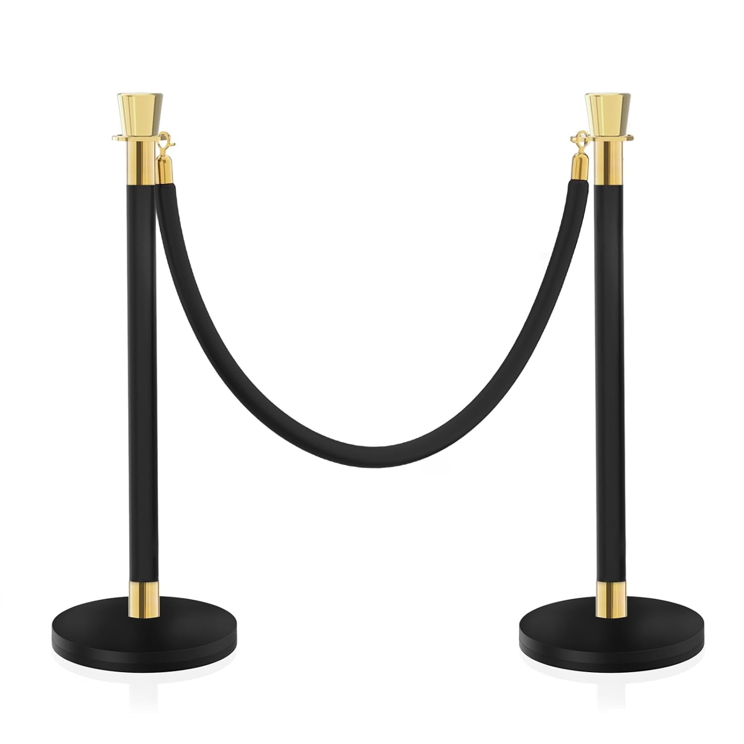 Stanchions and Velvet Ropes, Crowd Control Barrier, Black Stanchions ...
