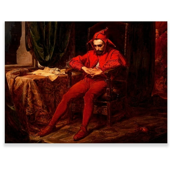 Stanczyk Painting by Jan Matejk - Classical Wall Art - Famous Paintings Fine Art Poster -Unframed Oil Painting Reproduction Canvas Wall Art for Living Room Bedroom Home Decor