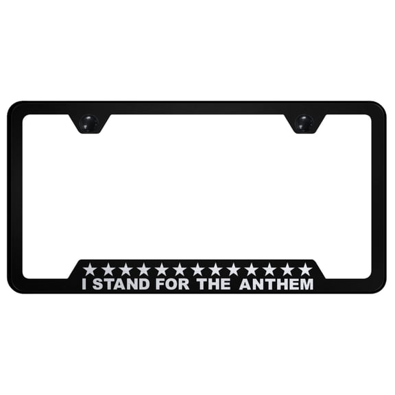 Stand 4 Anthem Laser Etched Logo Cut-Out License Plate Frame (Black)
