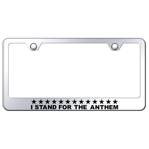 Stand 4 Anthem Laser Etched Logo Stainless Steel License Plate Frame (Chrome)