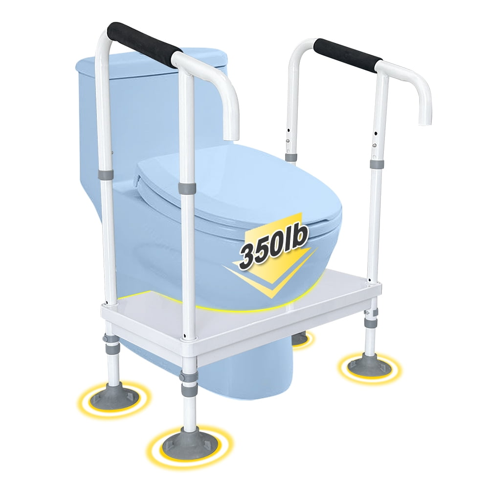 Stand Alone Toilet Safety Rails (350lb) for Elderly Heavy Duty Handicap