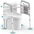 Stand Alone Toilet Safety Rails Adjustable Width & Height Fit Any