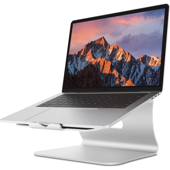 Stand, Aluminum Notebook Holder Riser Heat-Vent ,  11-16 inches Notebook (Space Silver)