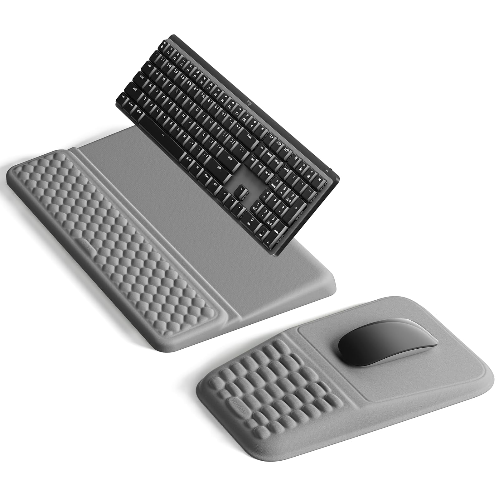 Stand And Mouse Pad Set With Wrist Rest  Soft Memory Foam Support Cushion For Desk Carpal Tunnel Palm Hand Typing Office Gaming Grey