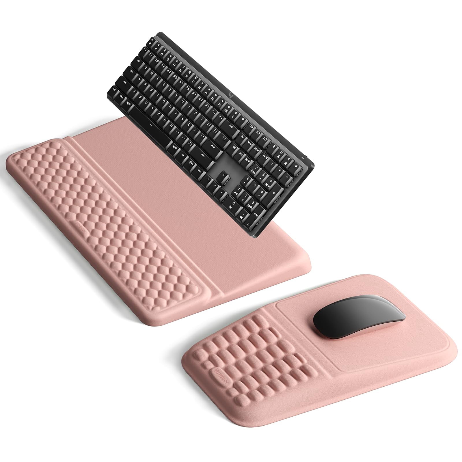 Stand And Mouse Pad Set With Wrist Rest  Soft Memory Foam Support Cushion For Desk Carpal Tunnel Palm Hand Typing Office Gaming Pink