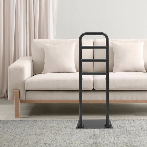 Stand Assist for Elderly Floor Mount Bed Couch Riser Assist Handle for Seniors Adjustable Height Standing Aid with Non-Slip Base, Mobility Getting Up Helper (Black)