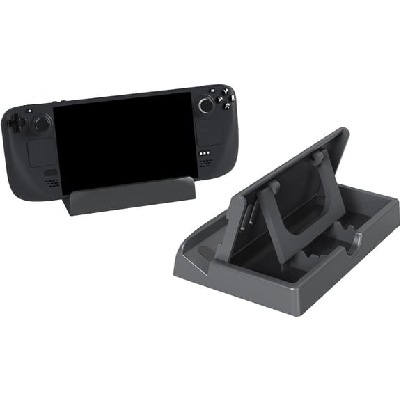 Stand Base for Valve Steam Deck Dock Accessories PC Console Game Handheld Gaming Holder Mount Bracket Black (3-Level Adjustable Angel)