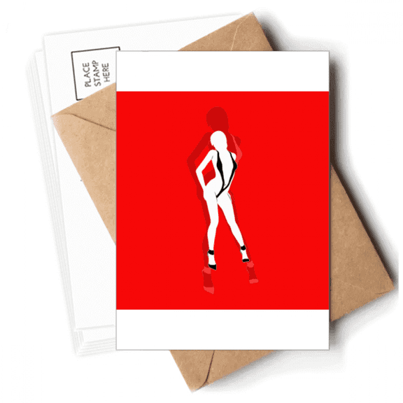 Stand Bikini Beauty Woman Postcards Envelopes Blank Note Cards Mailing