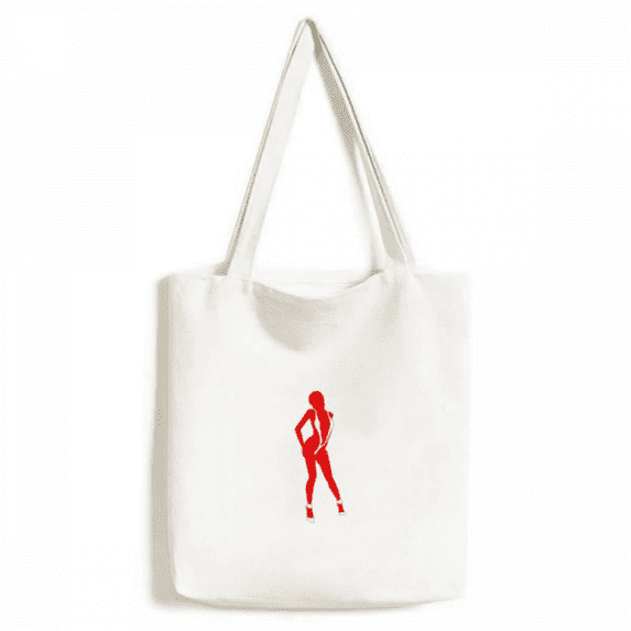 Stand Bikini Beauty Woman Tote Canvas Bag Shopping Satchel Casual Handbag
