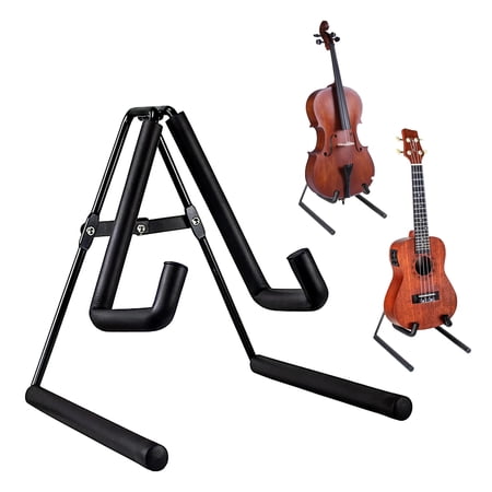 5 CORE Ukulele Stand A Frame Metal Body w Soft Padded Arms for Banjo Mini Guitar Violin Mandolin for School Studio Stage Concerts Black - GSS UKU