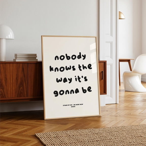 Stand By Me Lyrics Print, Definitely Maybe 90S Britpop Music Print Home Decor #767, Unframed Poster Size 8x12