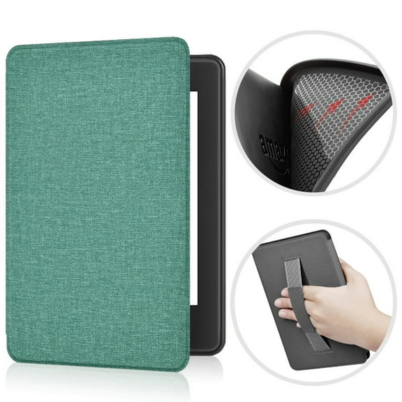 Stand Case for 7" All-New Kindle Paperwhite 12th Gen 2024 and 7" Kindle Colorsoft Signature Edition,Two Hand Straps Shell PU Leather Cover with Auto-Wake/Sleep
