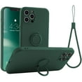 thumbnail image 1 of Stand Case Compatible with iPhone 12 Pro, 360°Ring Holder (Support Magnetic Kickstand Car Mount) Microfiber Cloth Shockproof Protective for iPhone 12 Pro 6.1 inch (Army Green), 1 of 13