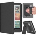 thumbnail image 1 of Stand Case for Kindle Paperwhite 12th Generation 2024 / Kindle Colorsoft Signature Edition with Hand Strap & Card Slot - 7" PU Leather Protective Folio Cover with Auto Wake/Sleep, Black, 1 of 9