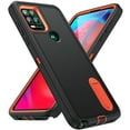 thumbnail image 1 of Stand Case for Motorola Moto G 5G 2025 with Metal Kickstand Hard PC & TPU Back Shockproof [Military Grade Protection] Heavy Duty Rugged Hybird Protective Cover for Moto G 5G 2025, Black+Orange, 1 of 9