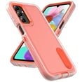 thumbnail image 1 of Stand Case for Samsung Galaxy A15 with Metal Kickstand Hard PC & TPU Back Shockproof [Military Grade Protection] Heavy Duty Rugged Hybird Protective Cover for A15, Orange+Clear, 1 of 9